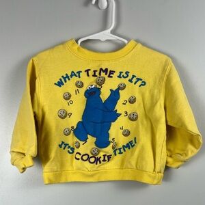 Vintage Sesame Street yellow Cookie Monster sweatshirt size 2T